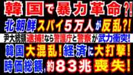 2025/1/12 韓国ソウルには5万人の北朝鮮のスパイがいる=北朝鮮最高幹部。尹大統領の逮捕状に重大疑惑。韓国の大統領警護庁と警察が大規模衝突へ?!韓国政治混乱で韓国経済に打撃　時価総額約83兆喪失