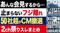 【2chニュース】決壊…フジテレビCM撤退ドミノ止まらず、2011年抗議デモ以来の2chスレが祭りに【時事ゆっくり】