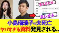 小島瑠璃子の夫　死◯ ヤバすぎる資料発見される..