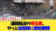 道路陥没の埼玉県、やっと自衛隊に救助要請【2chまとめ】【2chスレ】【5chスレ】