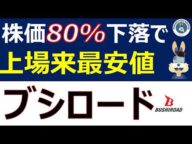 【ブシロード】株価80%下落止まらず上場来安値を更新!?買い時なのか。