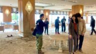 【続編】撮影OK後のロビーはめちゃくちゃ!杉乃井ホテル閉館棟で屋内爆破「レア」ロケ 別府市舞台の特撮映画「怪獣ブゴン」撮影