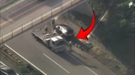 【衝撃映像】橋から高速道路に車が転落!子ども2人搬送・運転手逃走中|静岡・浜松市【東名高速事故】
