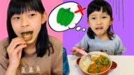 【寸劇】ママとケンカでつむちゃんが家出しちゃった! 「やさい嫌い」ピーマンたべれるかな?