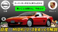 【ゆっくり解説】NSXパクリ疑惑の真相は?国産初のスーパーカーになるはずだった日産・MID4(MID4-II)【市販化希望】