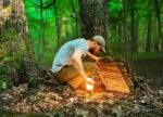 Building a Secret  Dugout Between Two Oak Trees. Bushcraft, Survival Shelter