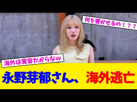 永野芽郁さん、海外逃亡【2chまとめ】【2chスレ】【5chスレ】【ガルちゃん】