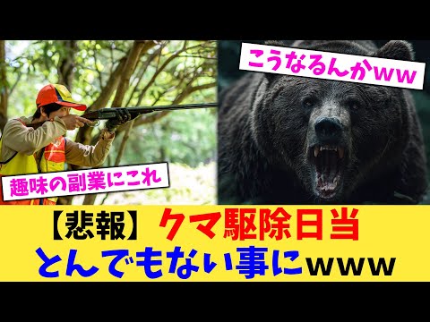 【悲報】クマ駆除日当とんでもない事にwww【2chまとめ】【2chスレ】【5chスレ】